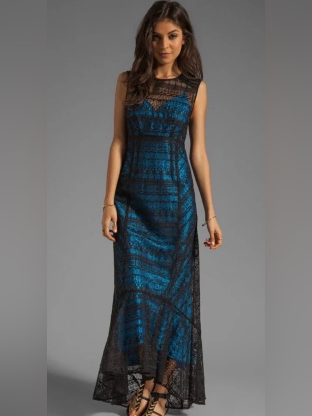 Nanette Lepore Black Lace Maxi Dress 4